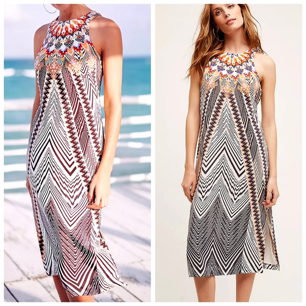 NWOT HD in Paris Anthropologie Solstice Silk Midi Dress